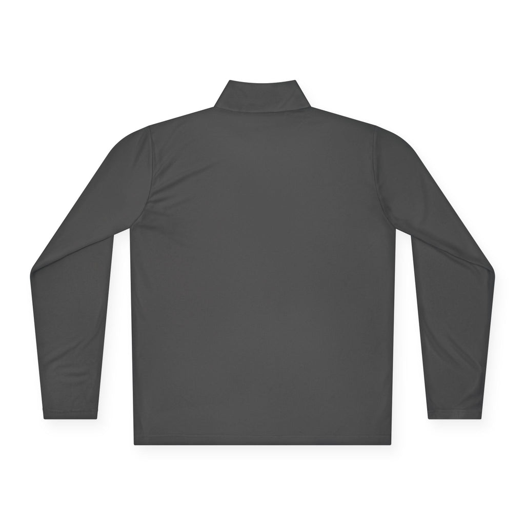 Quarter-Zip Pullover with Minimalist Heartbeat & Dot Design