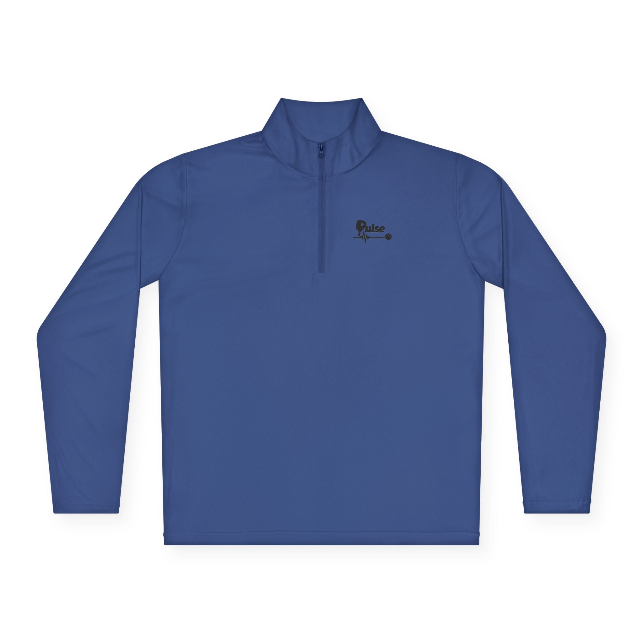 Quarter-Zip Pullover with Minimalist Heartbeat & Dot Design